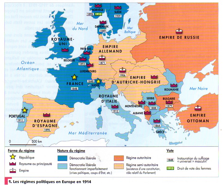 Carte L Europe En 1914 Carte de lEurope en 1914