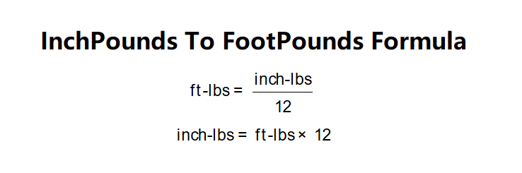 Inch Pounds to Foot Pounds Conversion