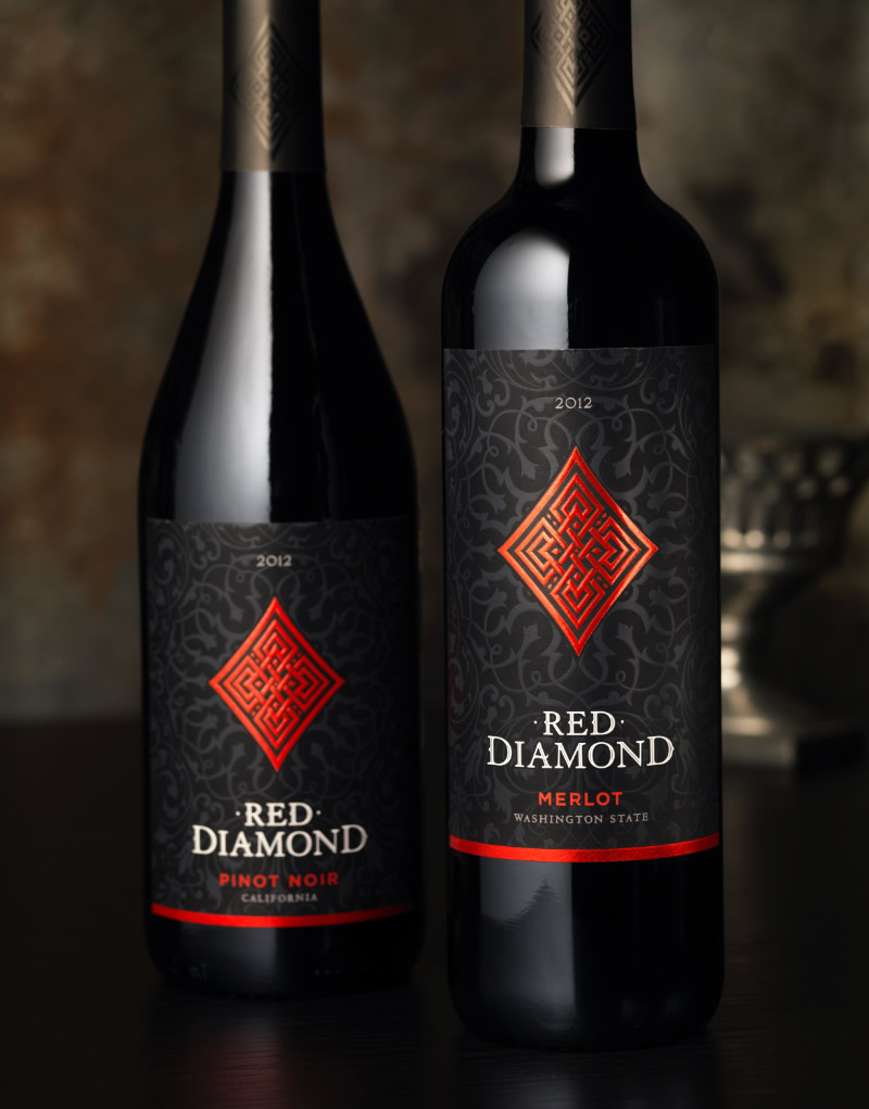 CF Napa Brand Design Red Diamond Wine Packaging Design & Logo