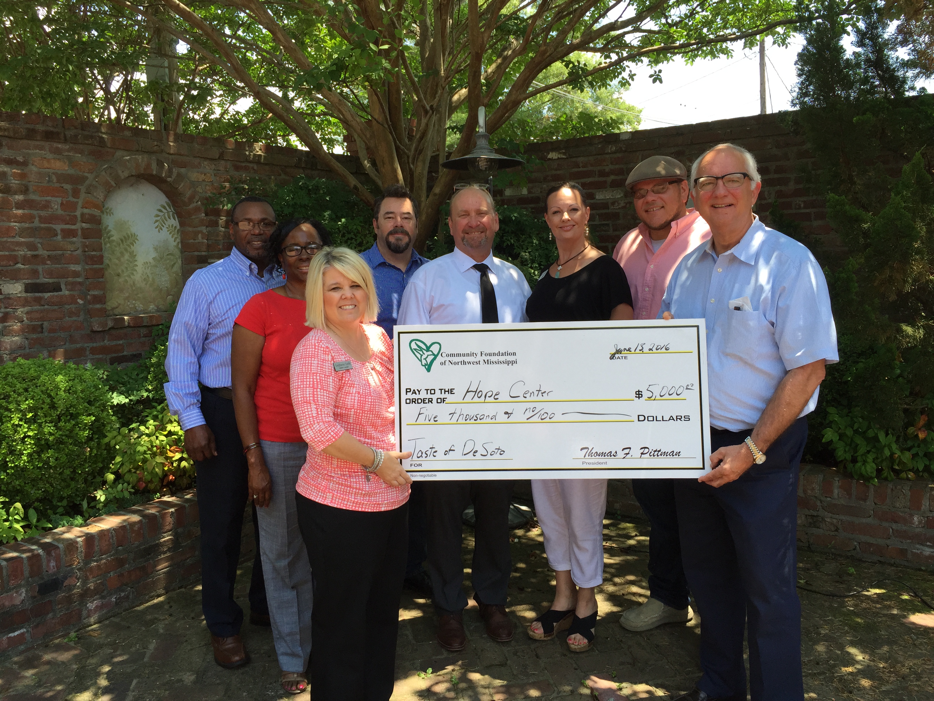 Community Foundation Awards The Hope Center from Taste of DeSoto Event