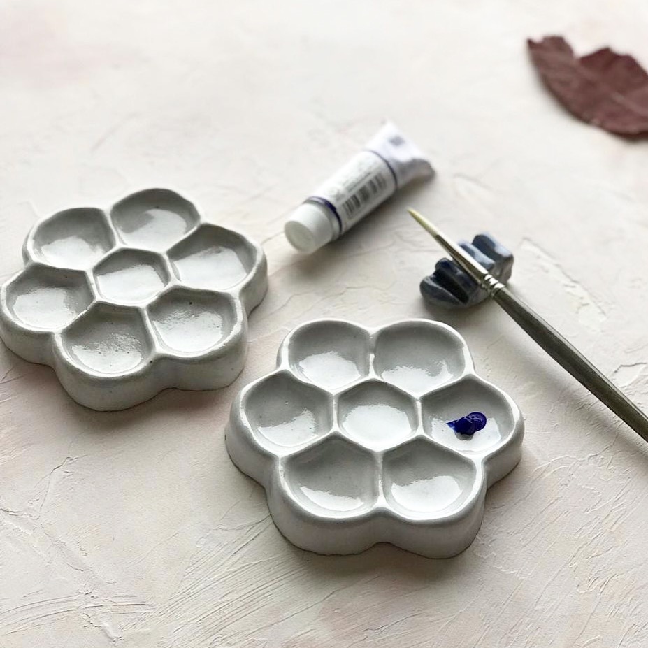 Ceramic Watercolor Palette Dish CforCalligraphy