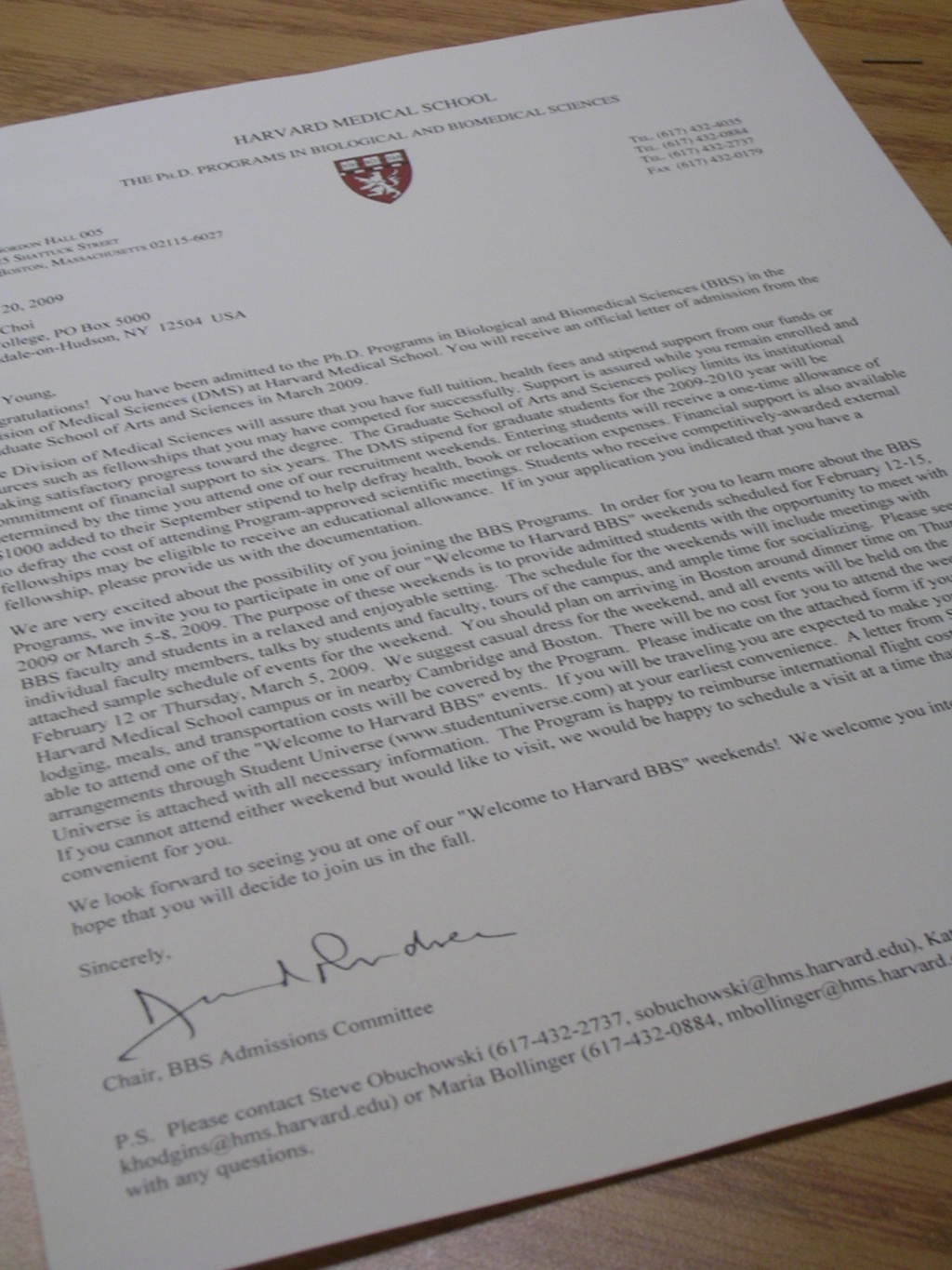 What Kaitlyn Thinks 012209 Congratulations from Harvard BBS