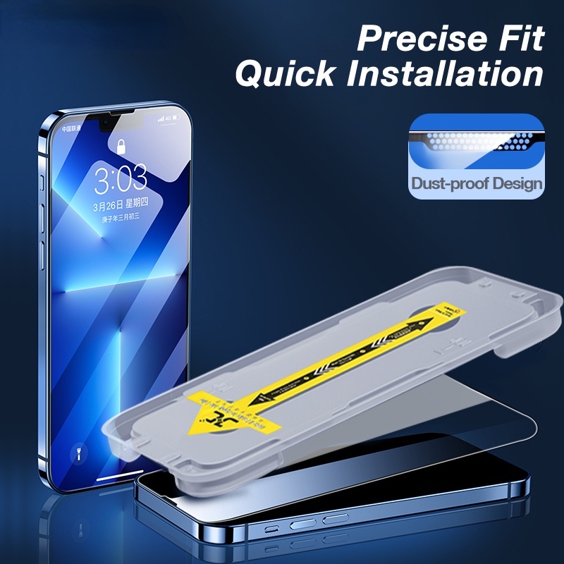 Sanptoch Full Screen Protector With Easy Install Kit For iPhone 13 12