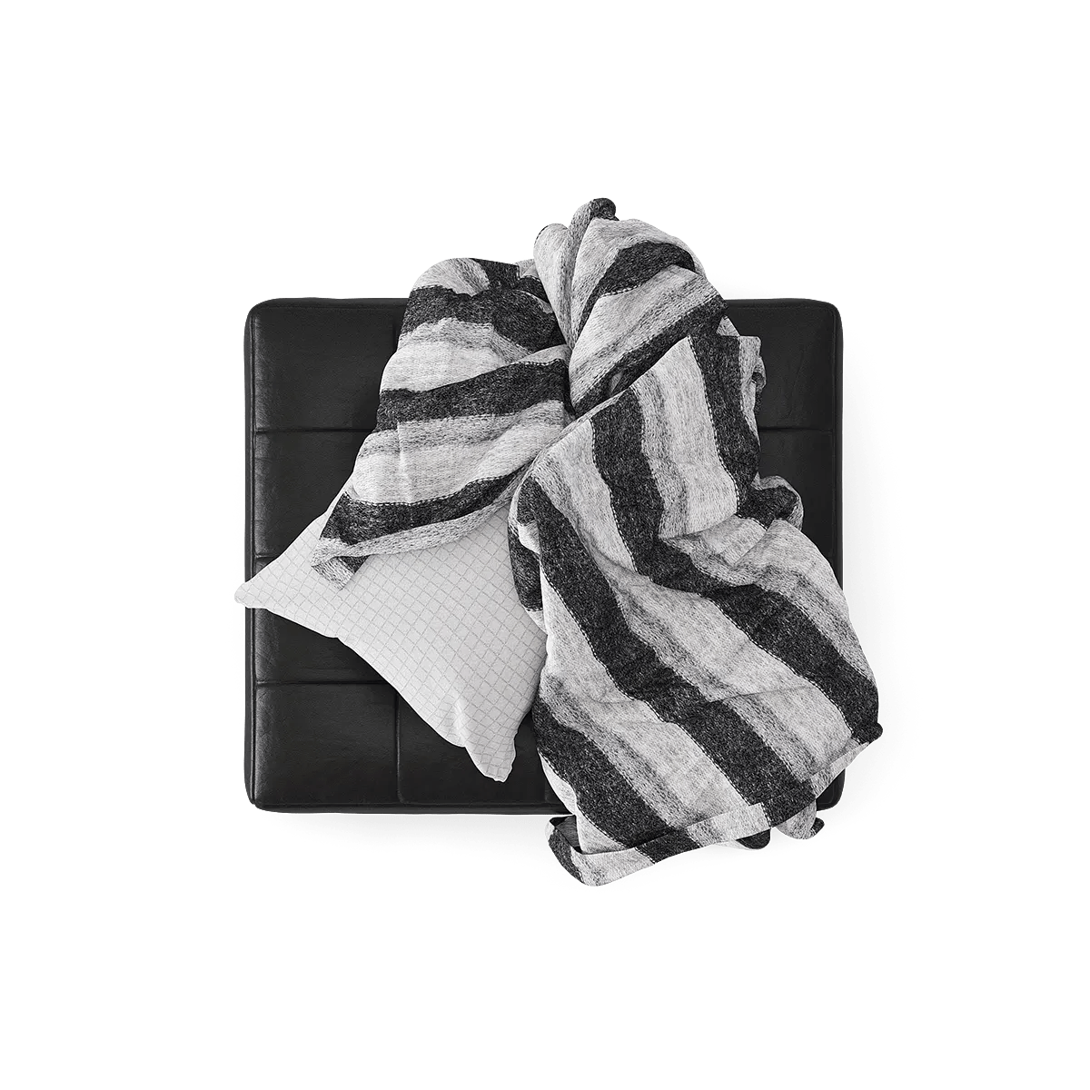 Black Leather Footrest 3D Model