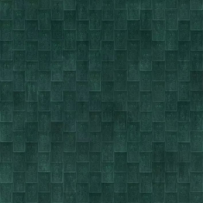 Patterned Green Ceramic Roof Tiles PBR Texture
