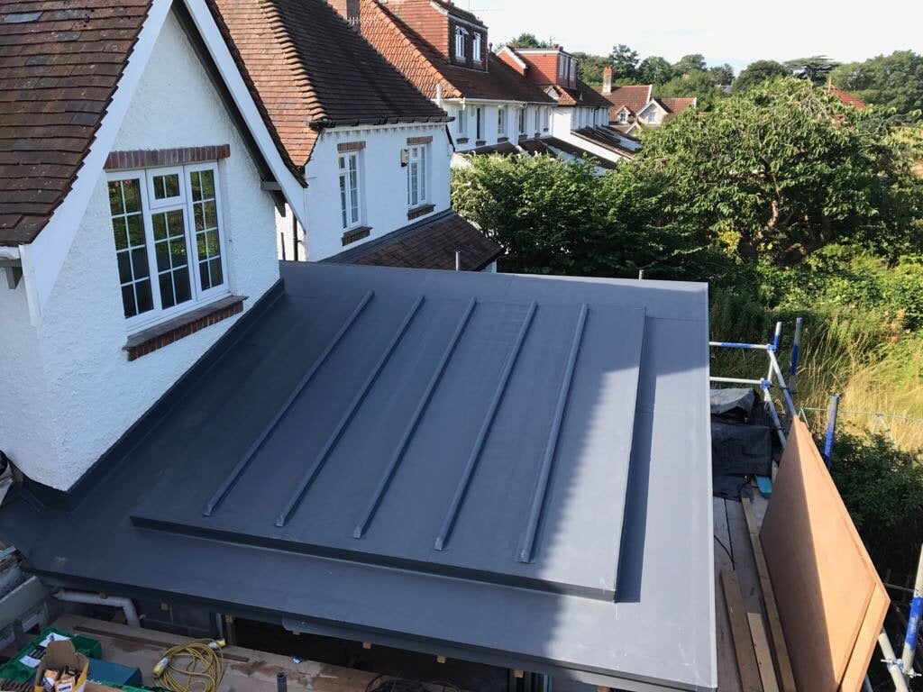 Sarnafil Roofing with mop stick detail on a new build Cheltenham