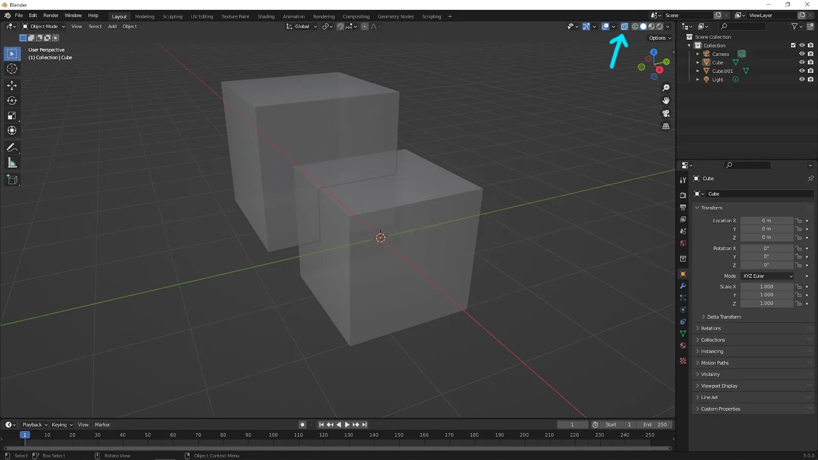 3d shading show_xray shortcut blender