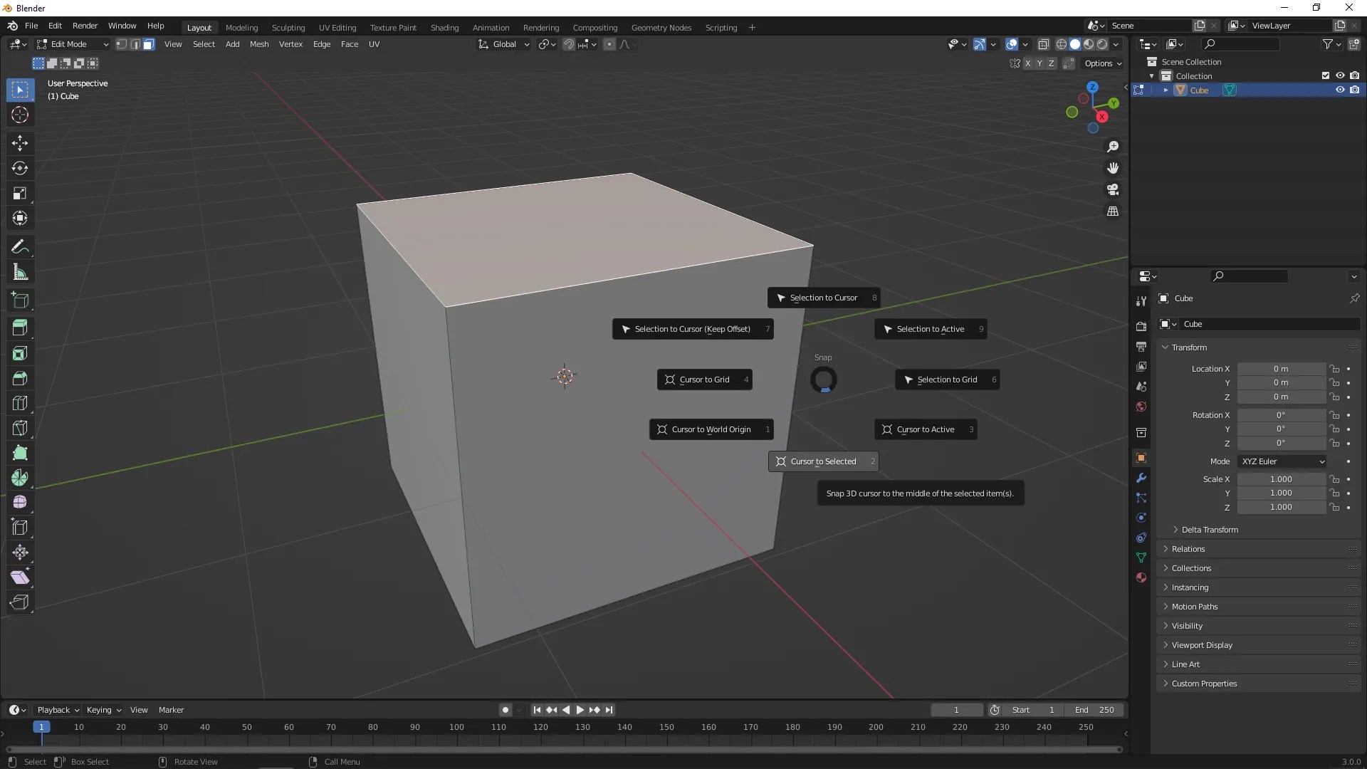 How to set origin of 3D object in Blender