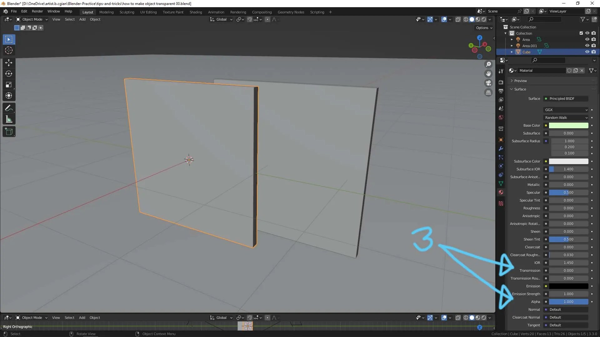 How to make object transparent in Blender