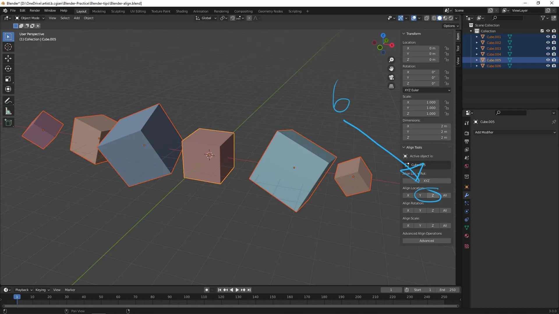 Blender Align Tools free addon to align object to another