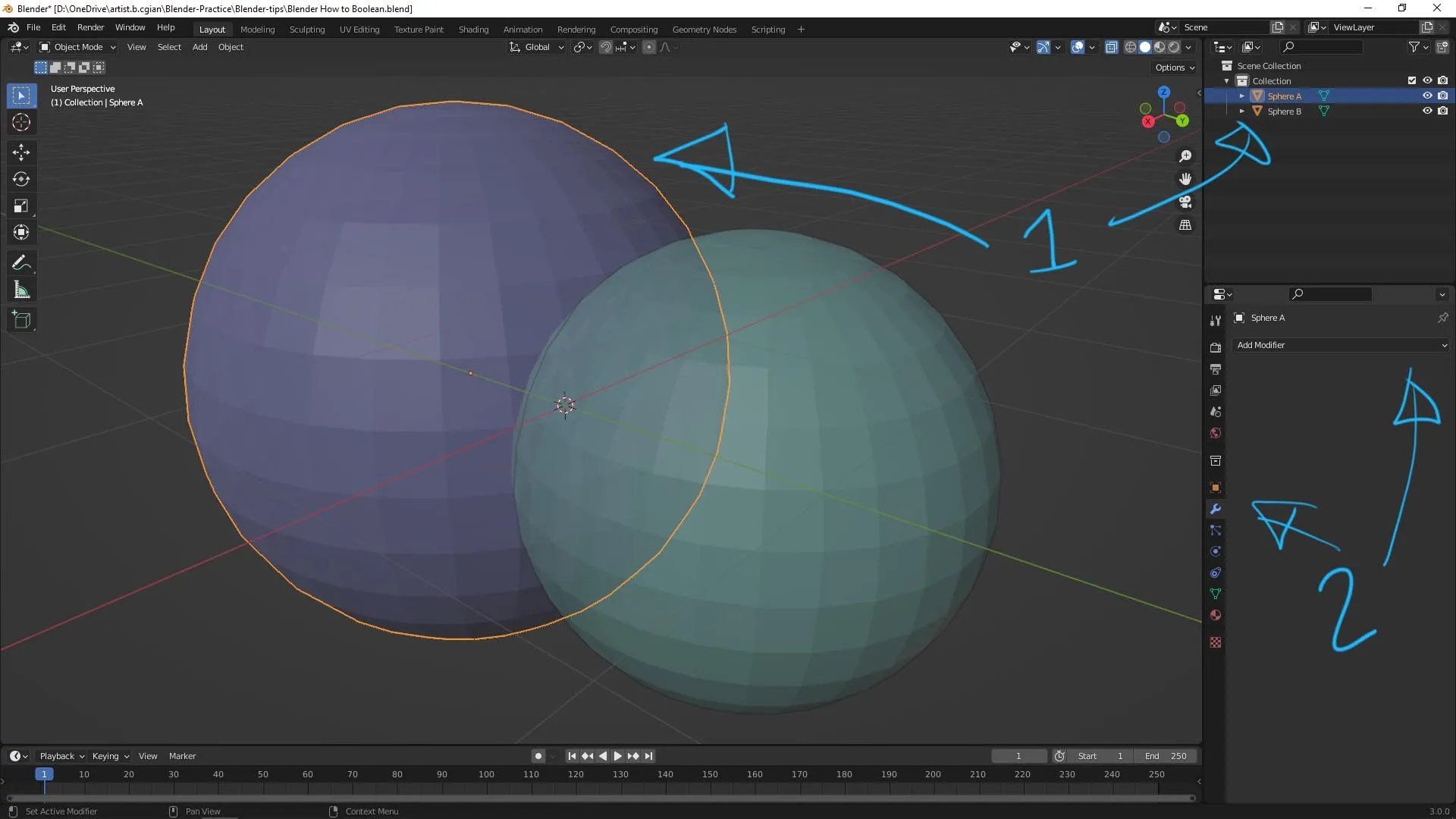 Blender How to use Boolean Modifier