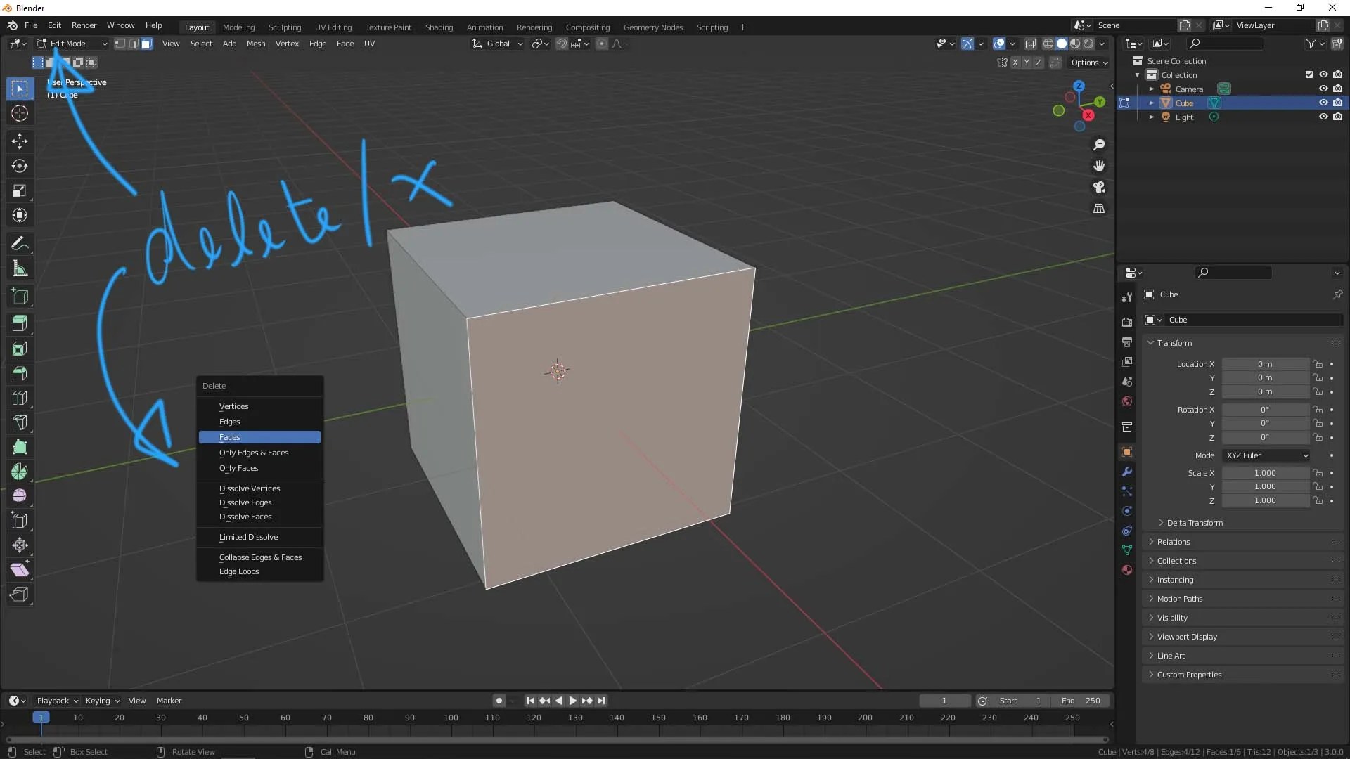 How to Delete in Blender