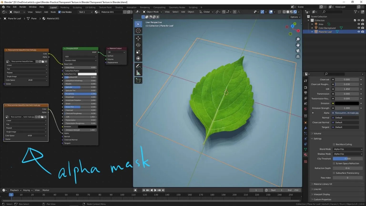 How to make a transparent texture in Blender