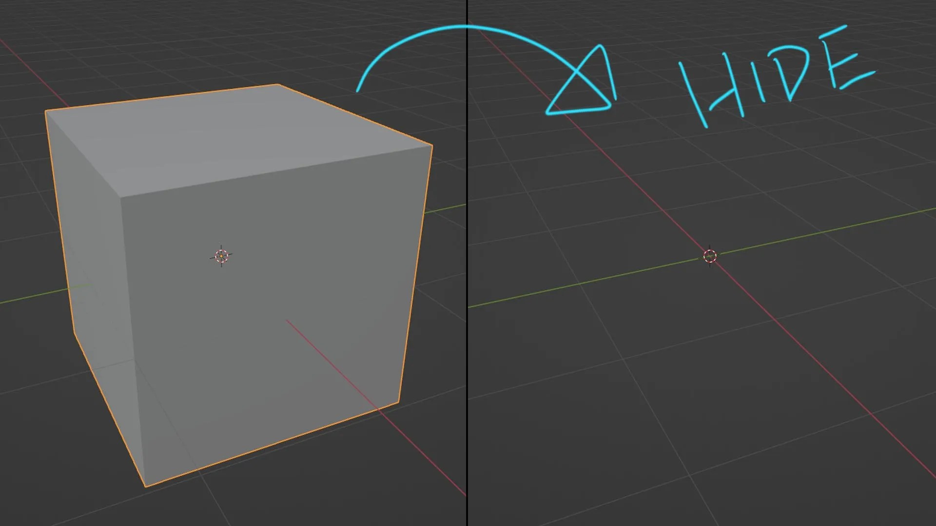 Blender Hide Selected Objects and Unhide