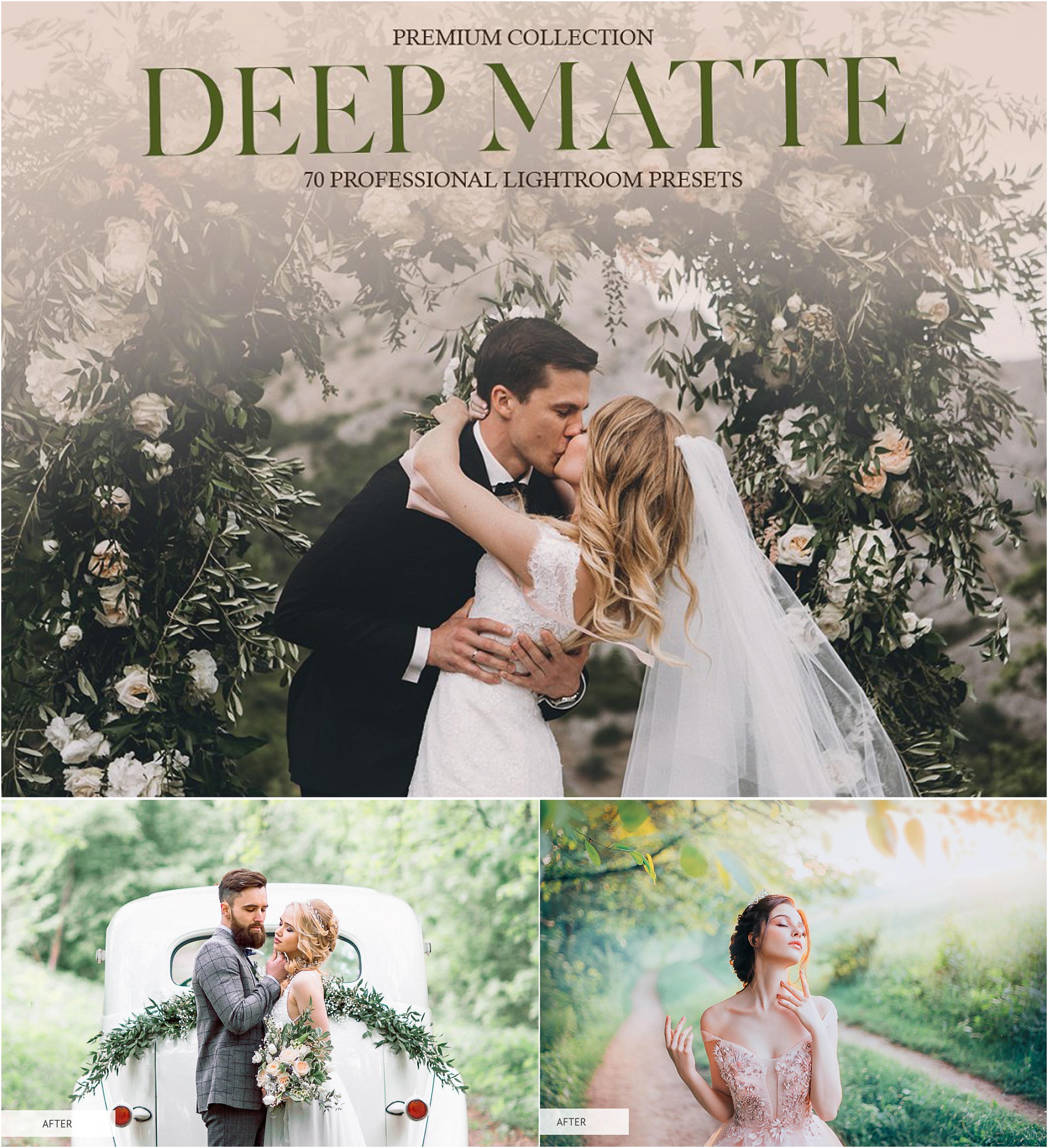 Set of 70 deep matte Lightroom presets. Perfect for wedding, portrait