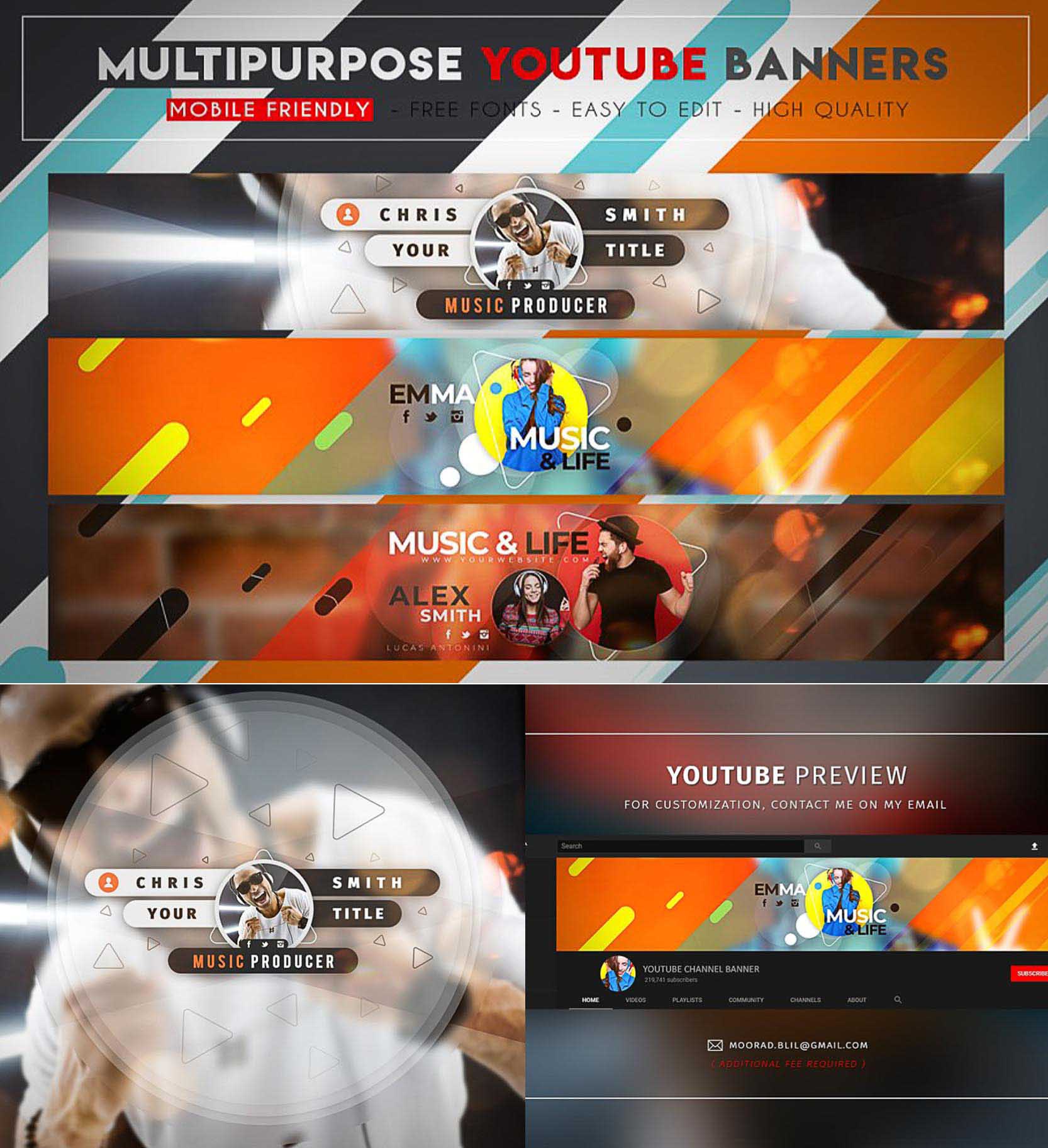 Creative Multipurpose Youtube Banner Free download