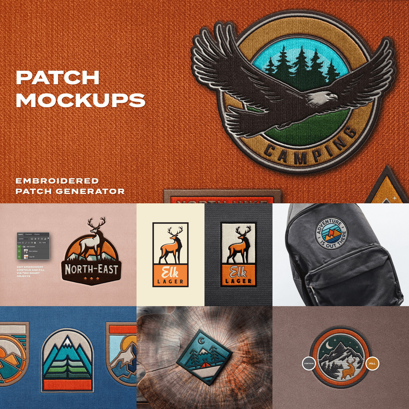 Patch Embroidery Mockup Free download
