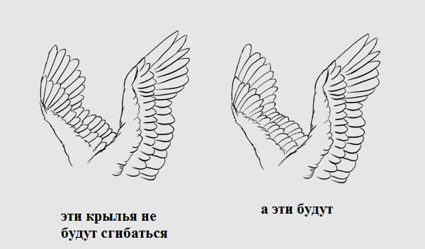 как рисовать ангельские крылья