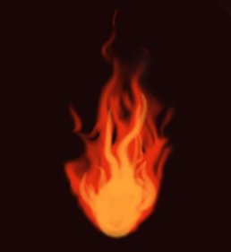 как нарисовать огонь на пальце