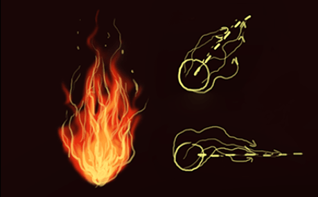 как нарисовать огонь на пальце