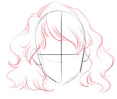 как рисовать пробор волос