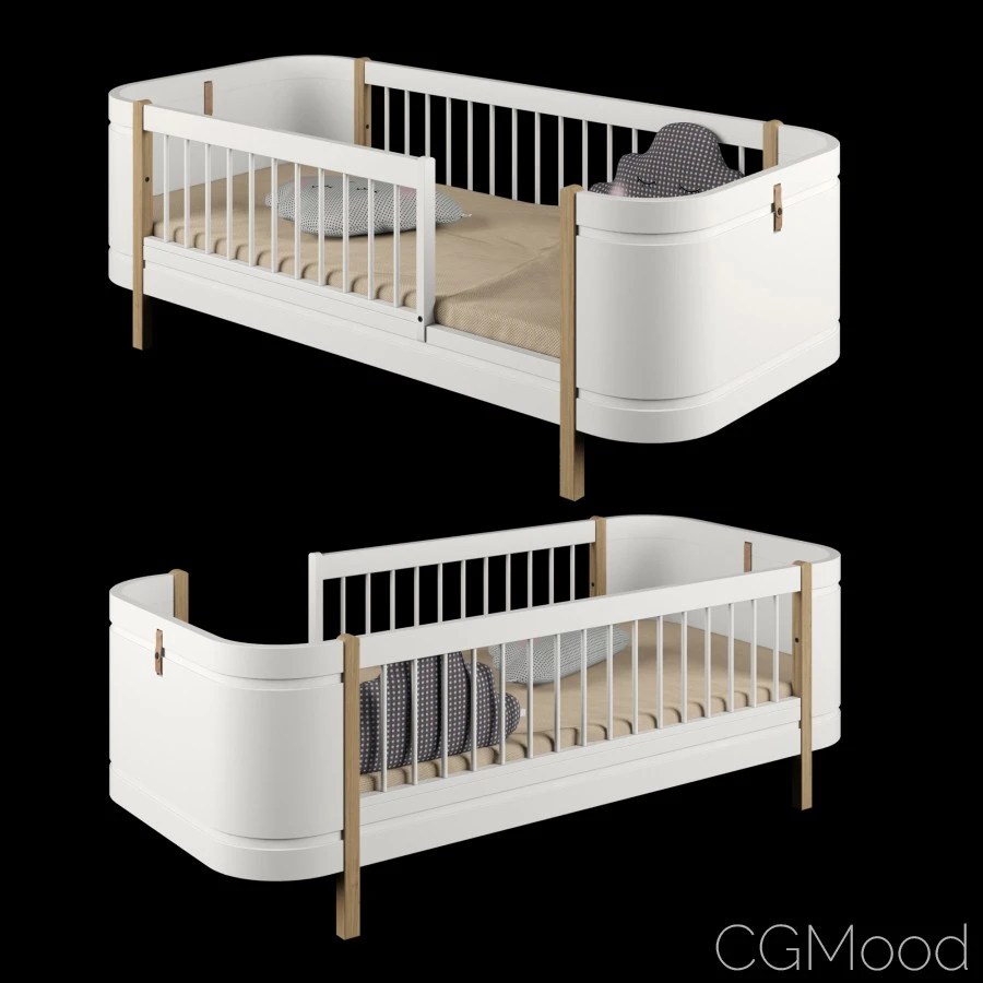 Oliver Furniture Wood Mini Junior Bed 3D Model for VRay