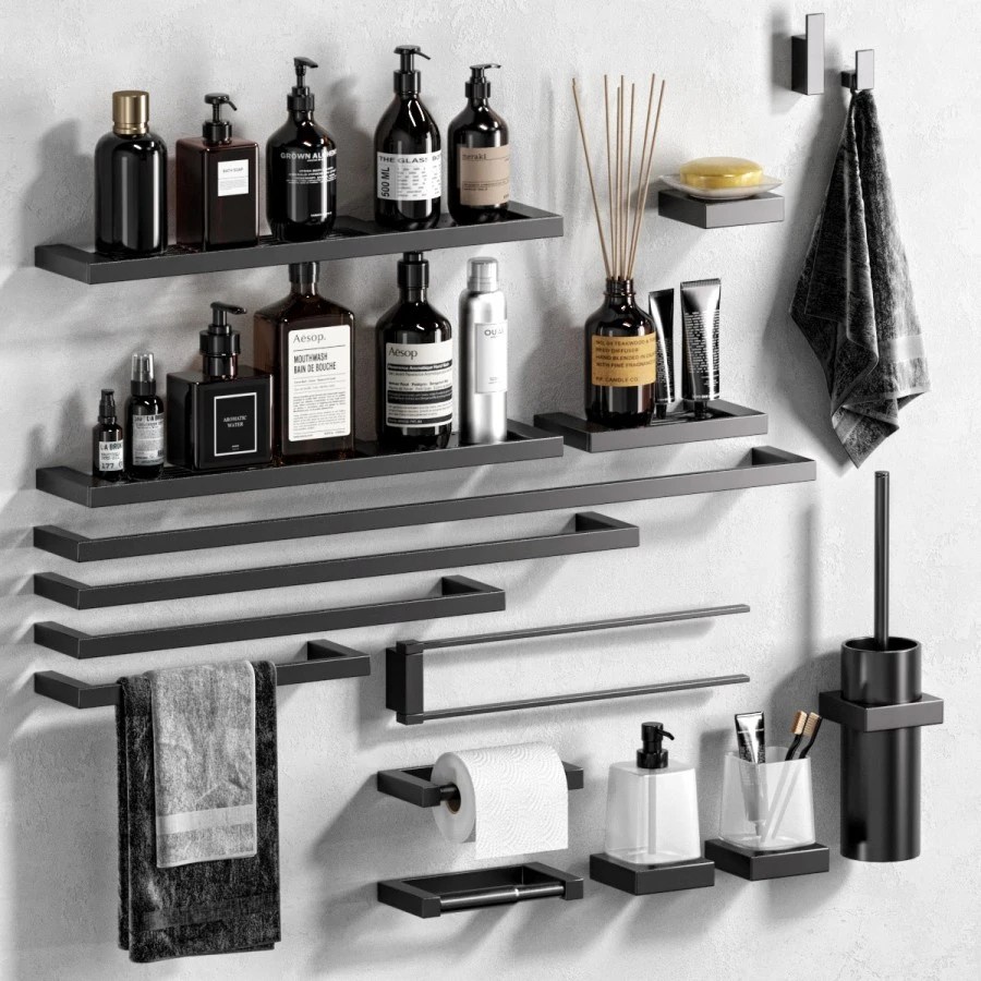 Inda Divo Bathroom Accessories 3D Model for VRay, Corona