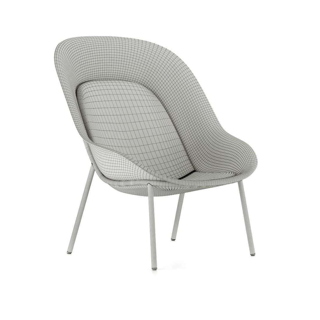 Devorm Nook Pet Felt Lounge Chair 3D Model for Corona