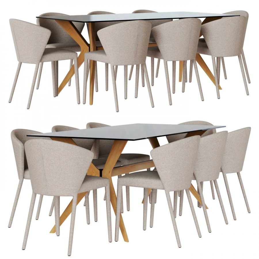 Calligaris Chair Amelie Table Tokyo 3D Model for VRay
