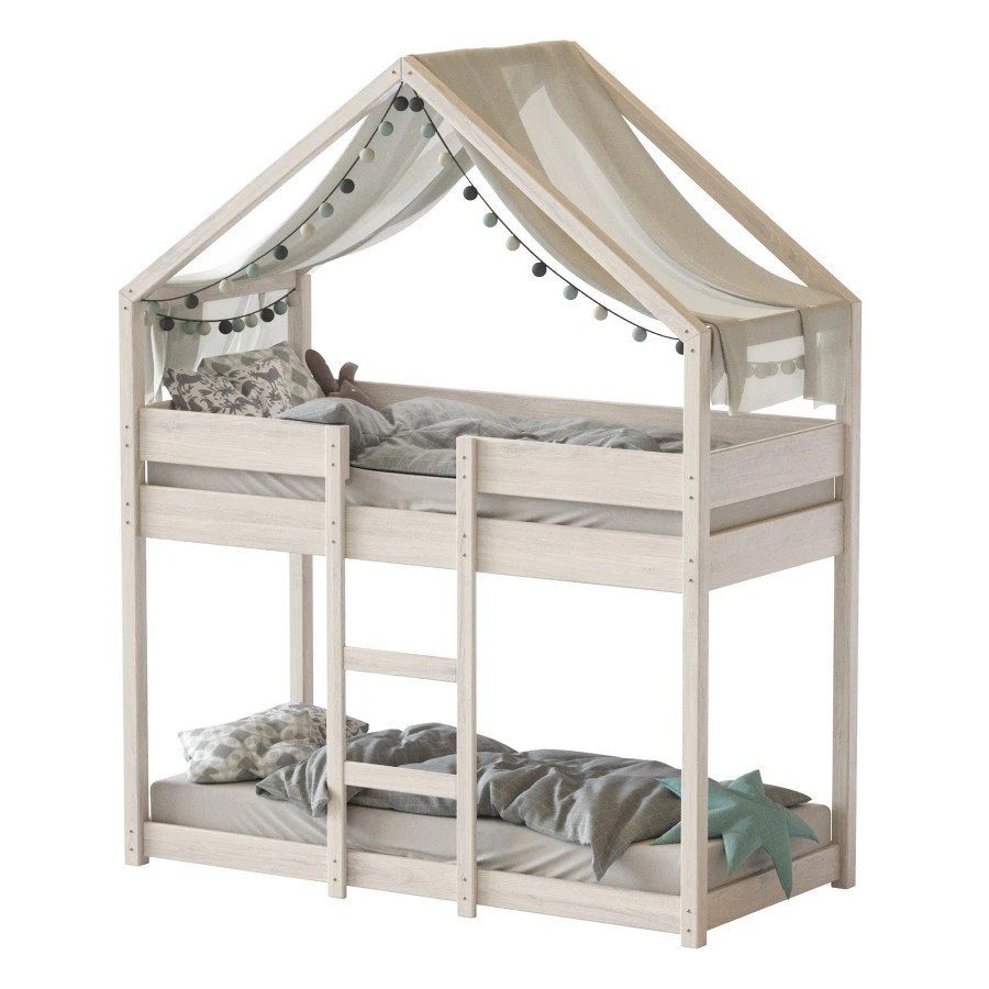 Sofie Bunk Bed house Cabin In White 3D Model for Corona