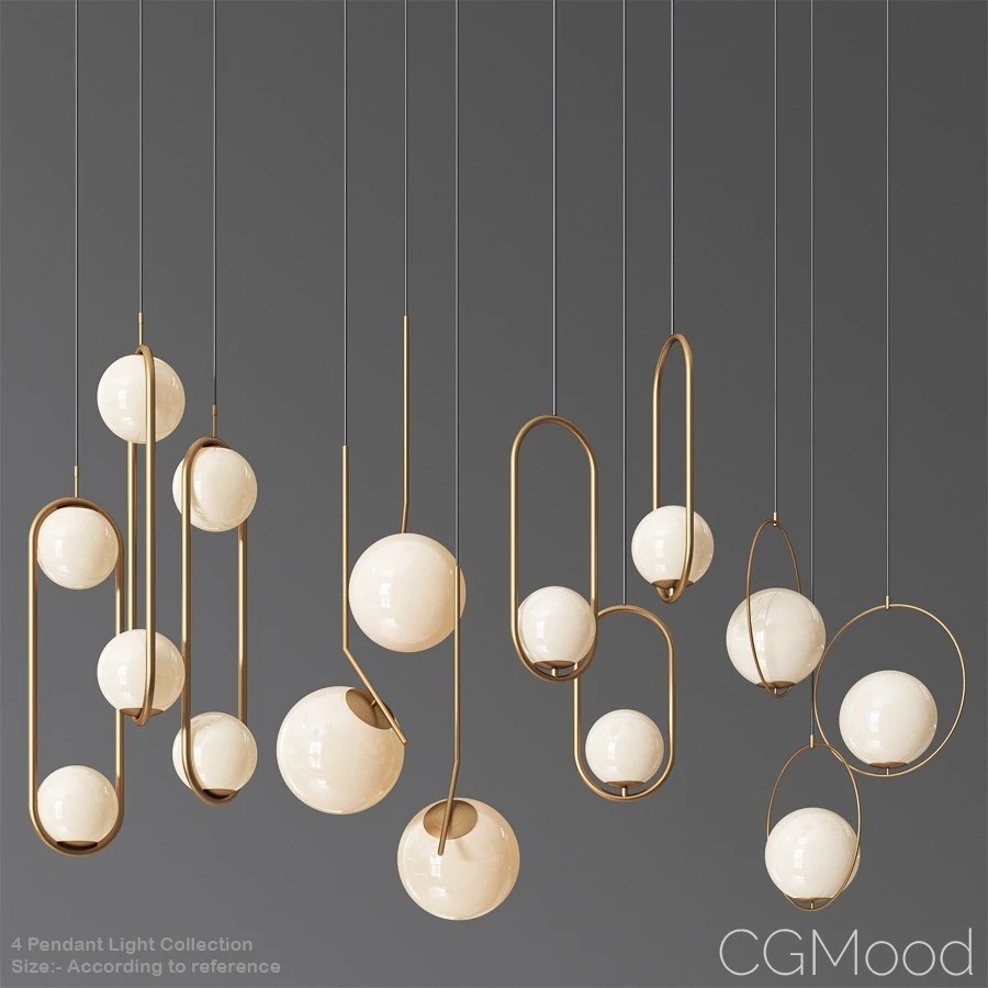 Ceiling Pendant Light Collection 3D Model for Corona, VRay