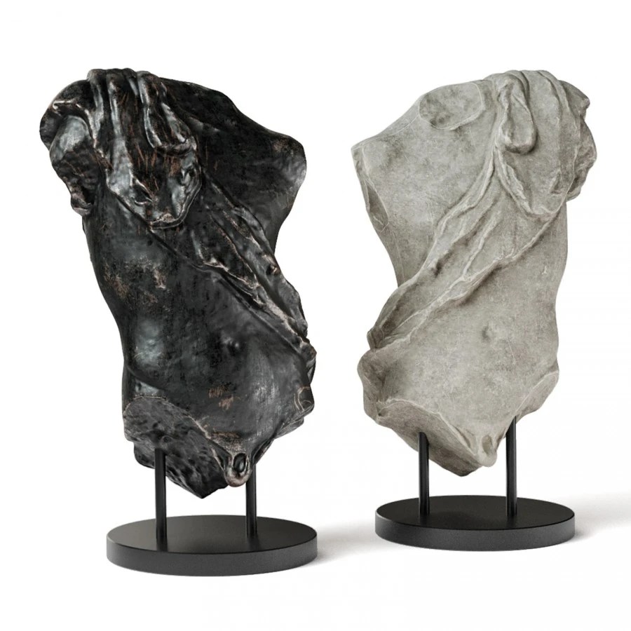 Roman Torso Bust 3D Model for Corona, VRay