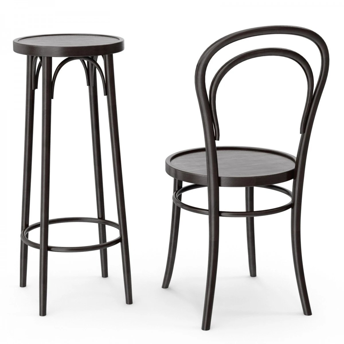 Classic 14 Vienna Chair And Bar Stool 3D Model for VRay