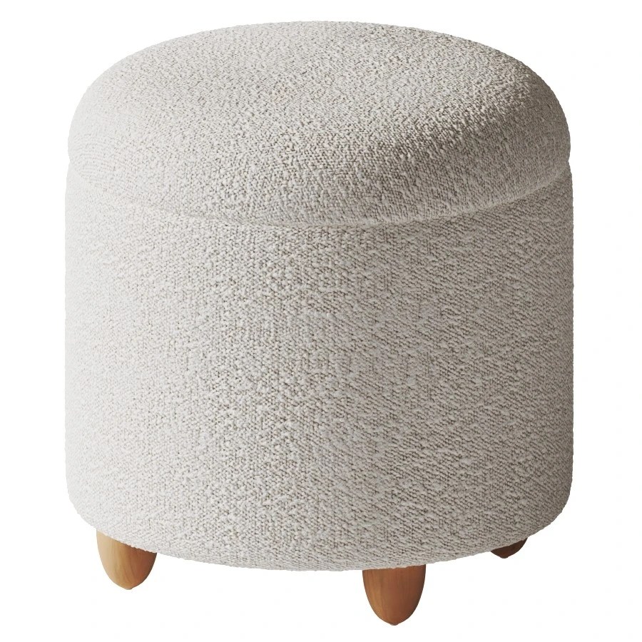 Anthropologie Boucle Louise Storage Ottoman 3D Model for VRay, Corona