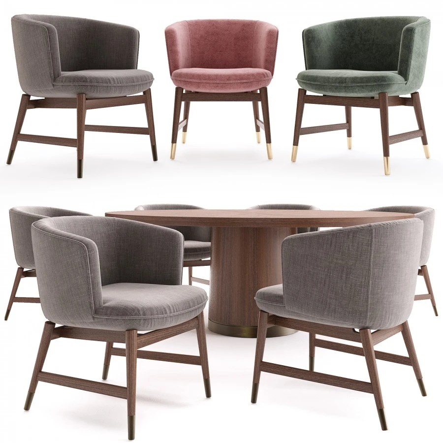 Baker Coupe Dining Chair 3D Model for VRay