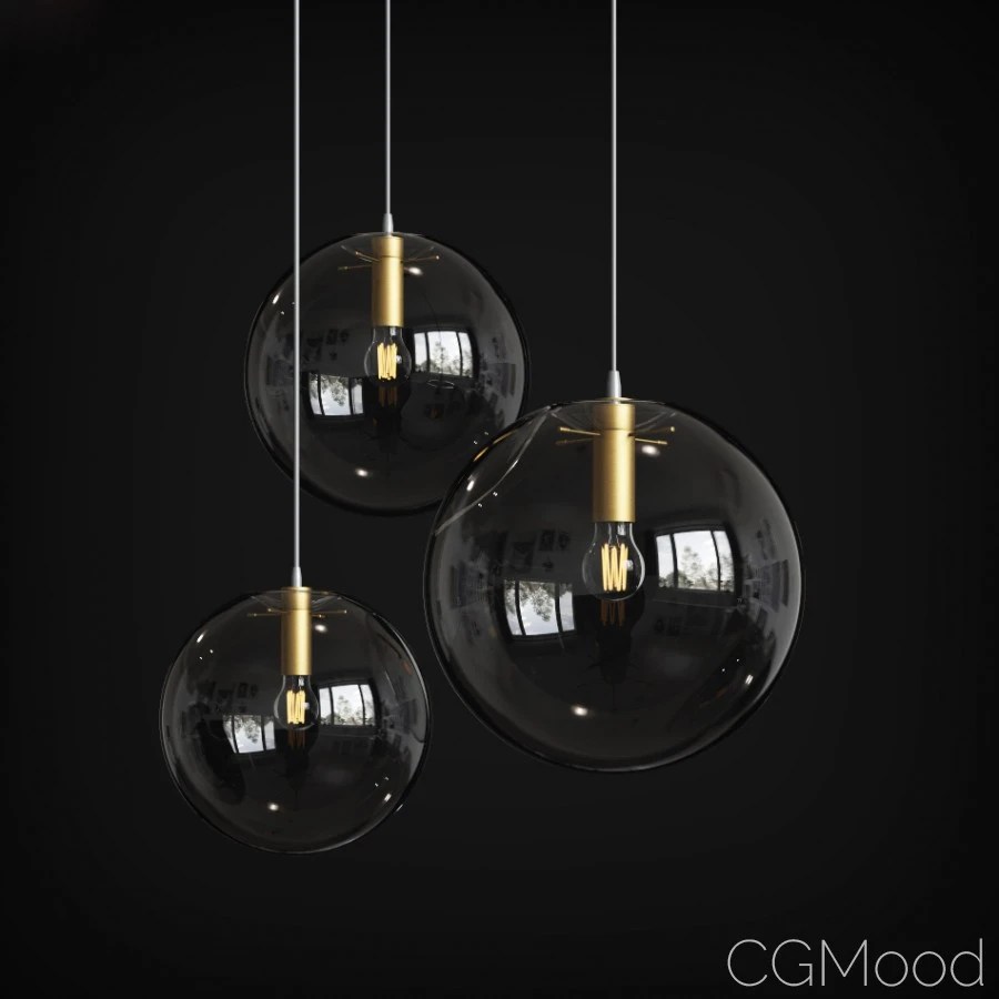 Pendant Lamp With Ball Shade Lampatron 3D Model for VRay, Corona
