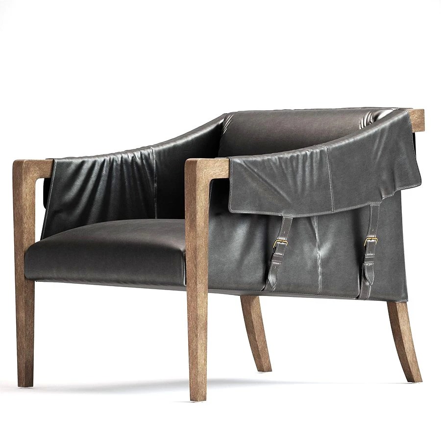 Bauer Leather Chair By Fourhands 3D Model for FStorm, VRay, Corona
