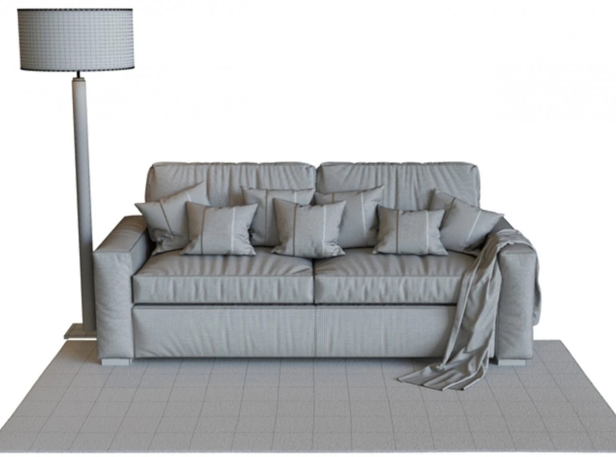 Maxwell Premium Leather Sleeper Sofa 3D Model for Corona