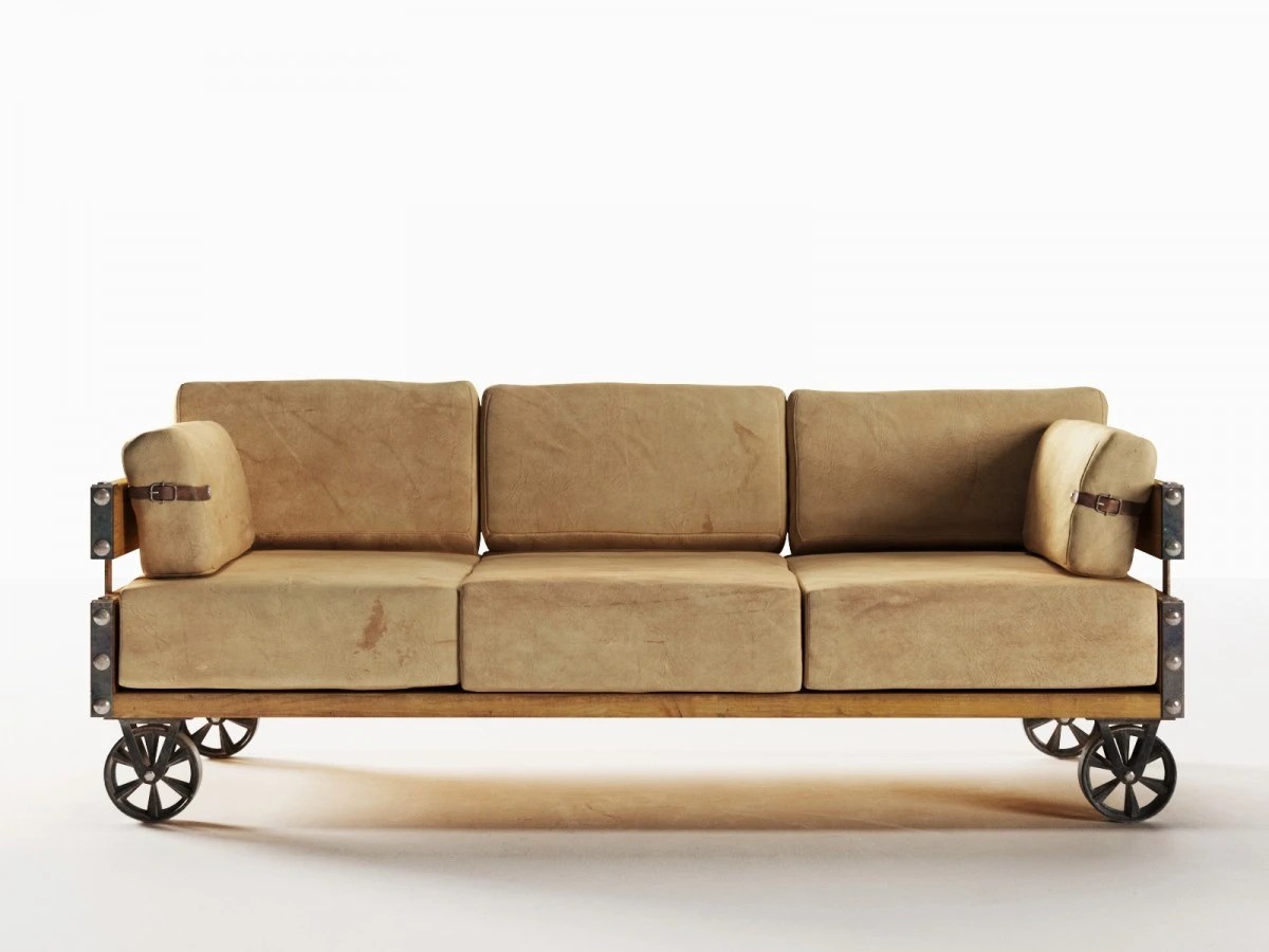 Industrial Sofa 3D Model for VRay, Corona