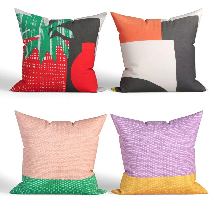 Decorative Pillows Habitat. Set 031 3D Model for VRay, Corona