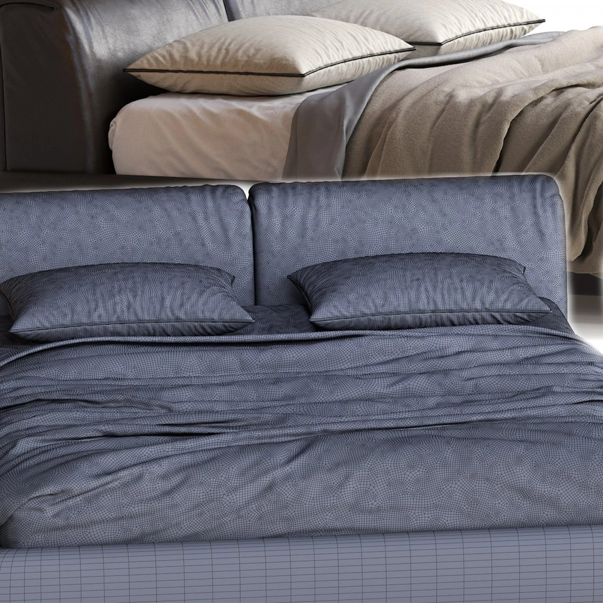 Poliform Bed Bolton 3D Model for Corona