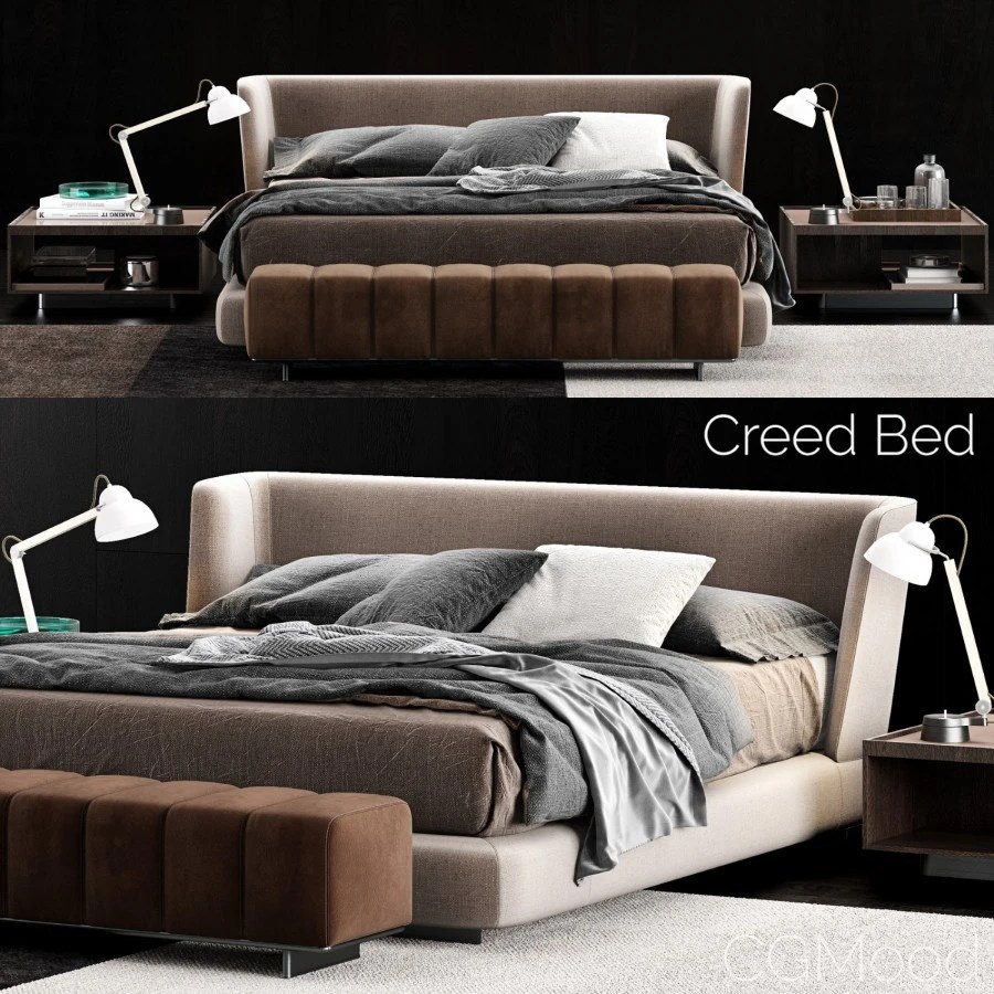 Creed Bed 3D Model for VRay