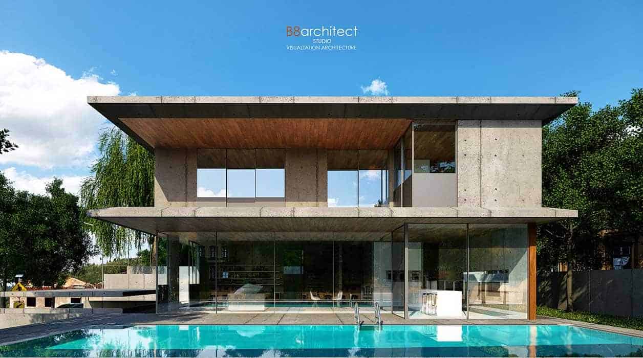 Free 3D Scene Concrete House B8 Architect Studio