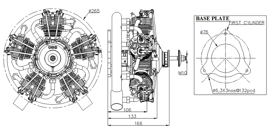 UMS 125cc Gas - 5 Cylinder Radial 4 Stroke Engine - CH-ignitions