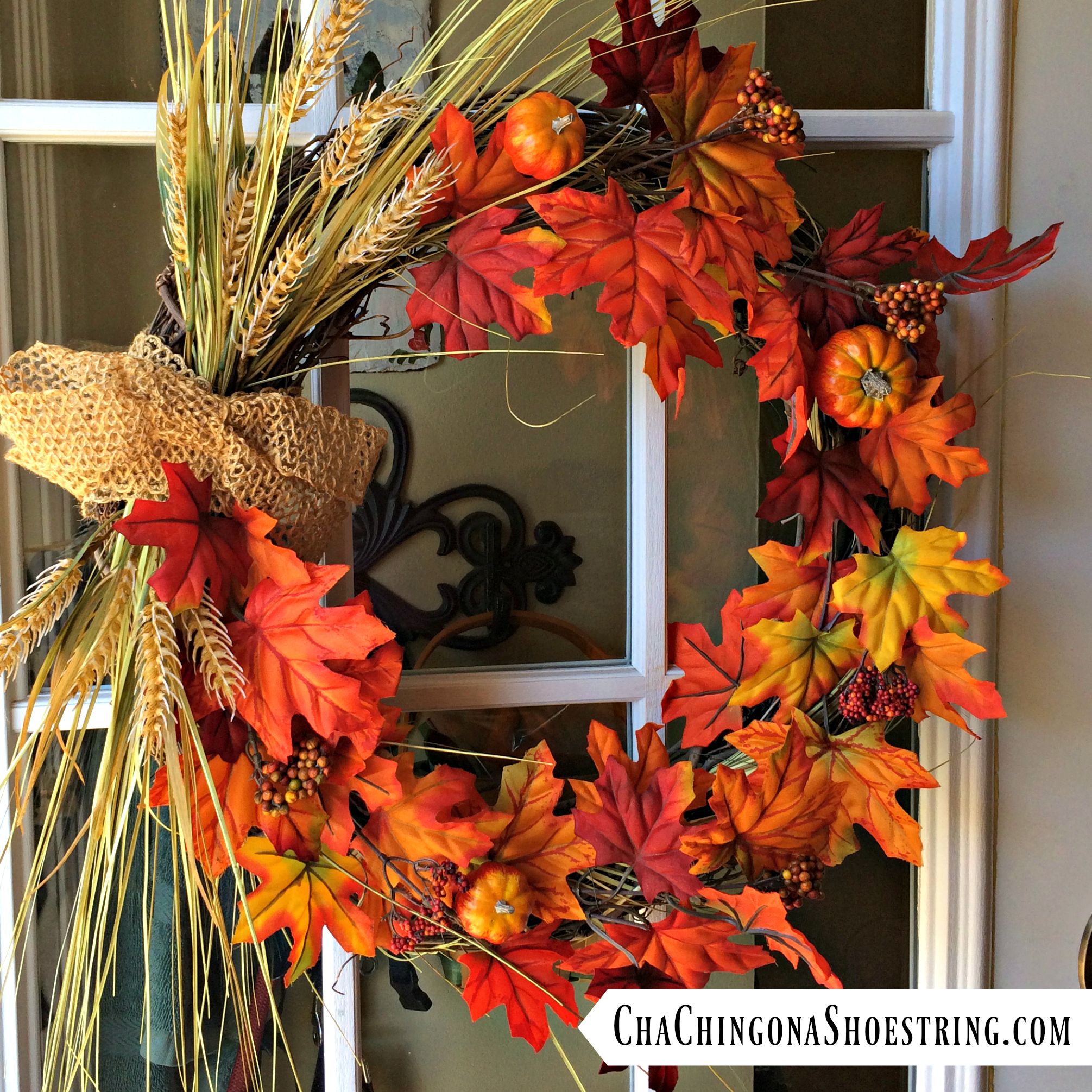 How To Make An EASY Fall Wreath In 5 Simple Steps! ChaChing on a