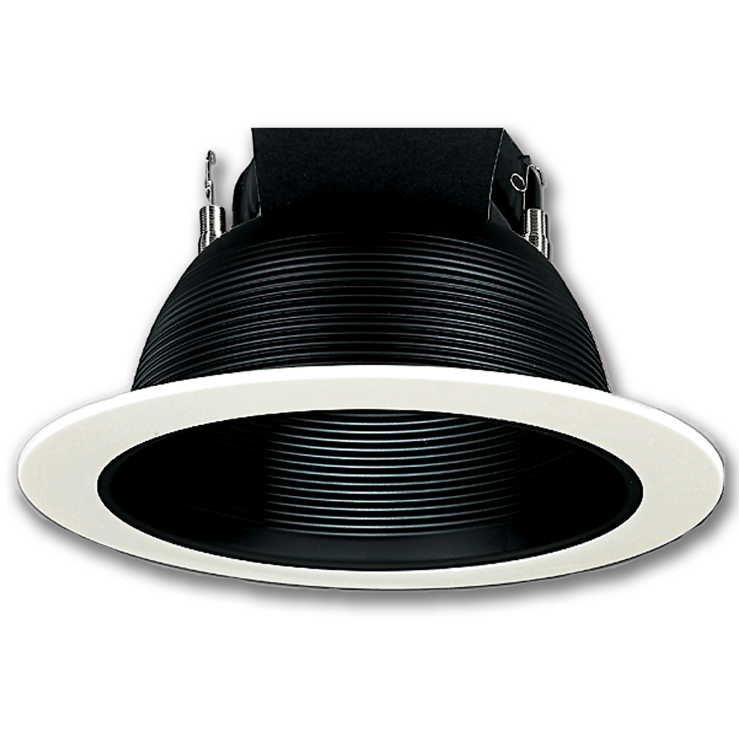 Chadwell Supply. 6" WHITE RECESSED LIGHT TRIM WITH BLACK BAFFLE