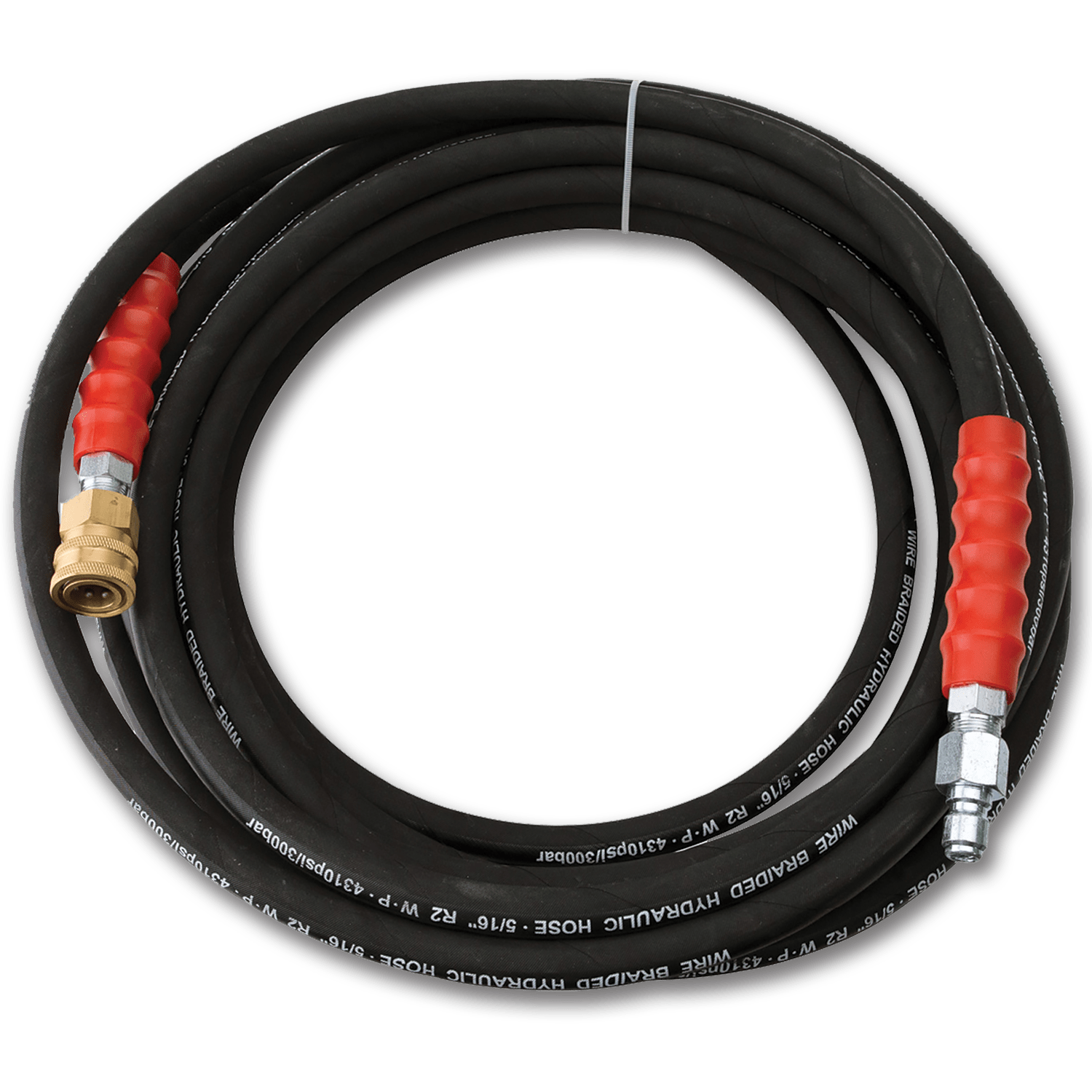 Chadwell Supply. 5/16" X 30' STEEL PRESSURE WASHER HOSE WITH QUICK