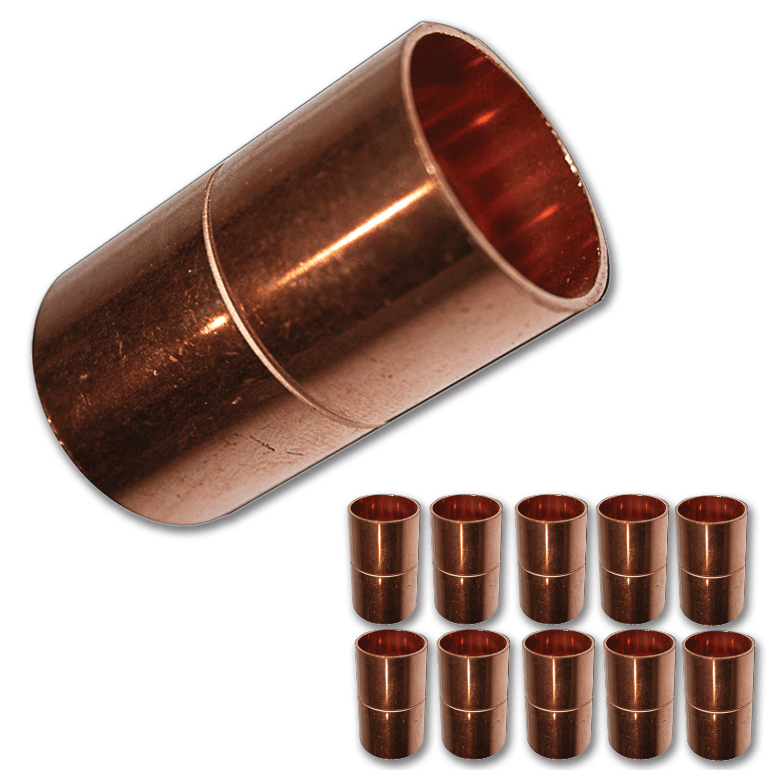Chadwell Supply. 1/2" ID WROT COPPER SLIP COUPLING WITH STOP 10/PK