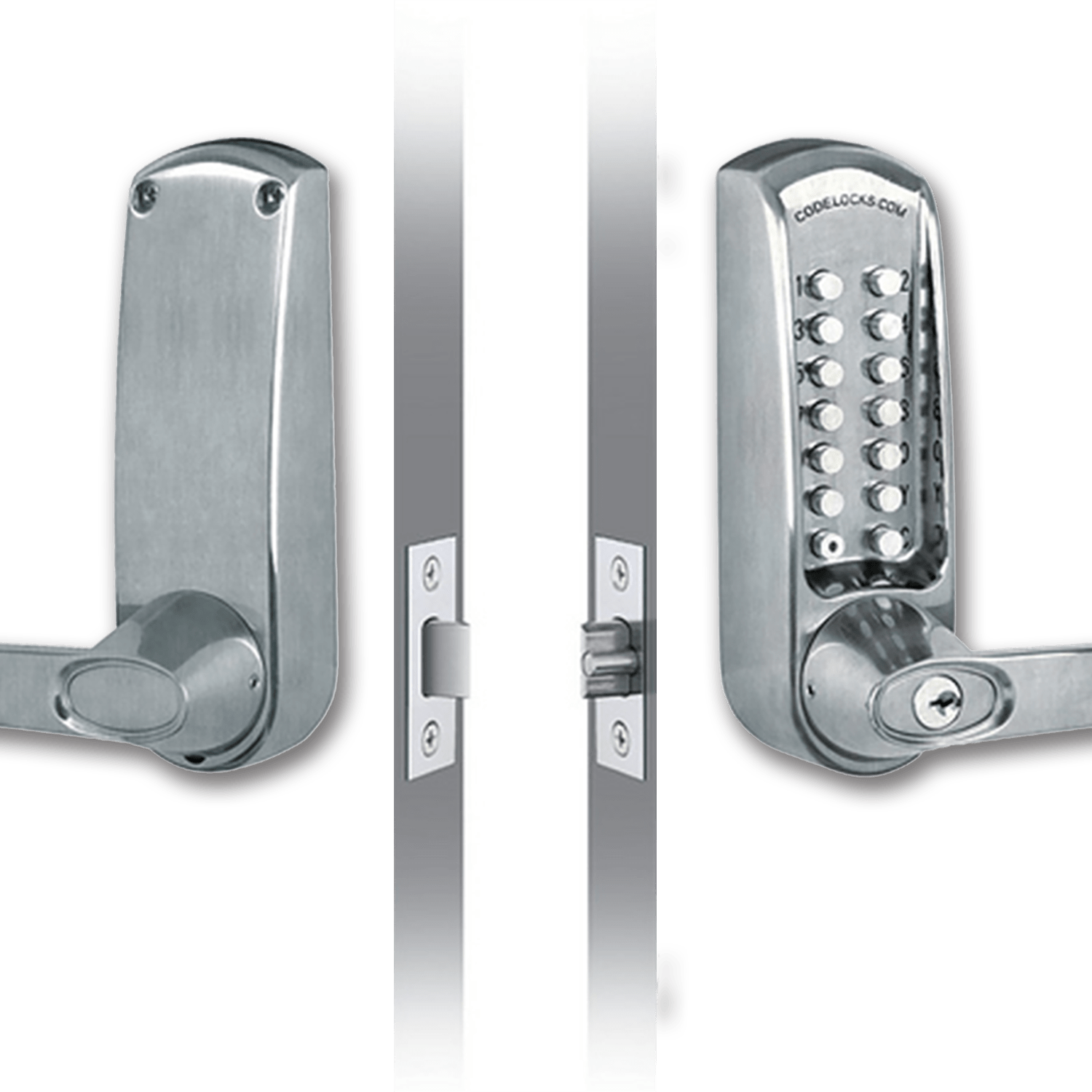 Chadwell Supply. CODE LOCK PUSHBUTTON LEVER ENTRY LOCK SATIN CHROME 2