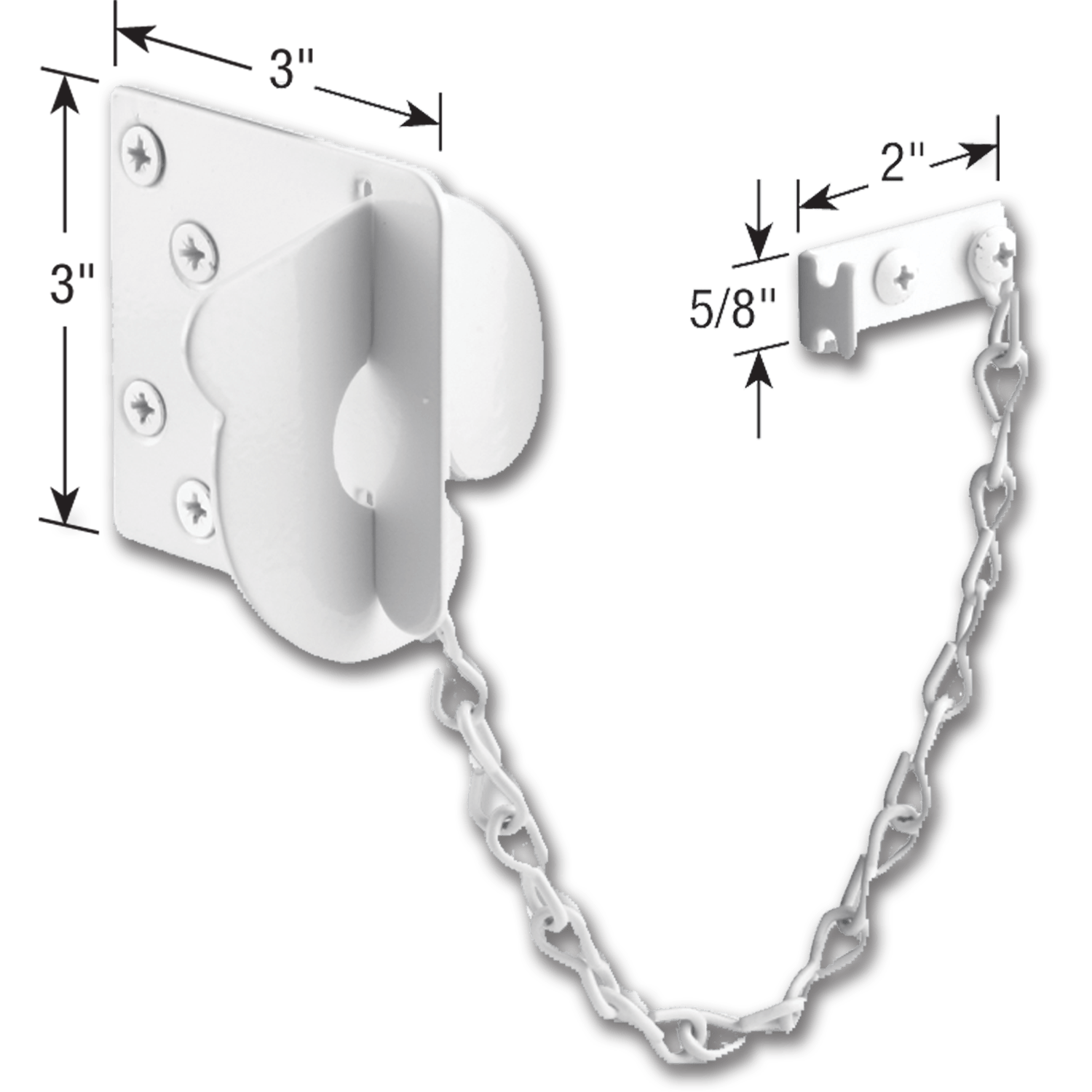 Chadwell Supply. TEXAS SECURITY DOOR LOCK WHITE